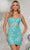 Colors Dress 3358 - Sequin Corset Bodice Cocktail Dress Cocktail Dresses 0 / Teal