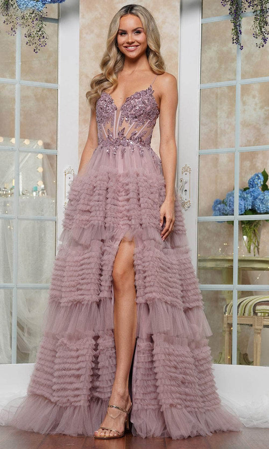 Colors Dress 3515 - Sleeveless Ruffled Skirt Prom Dress