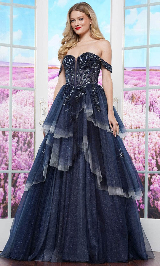 Colors Dress 3534 - Sweetheart Ruffle Layered Ballgown