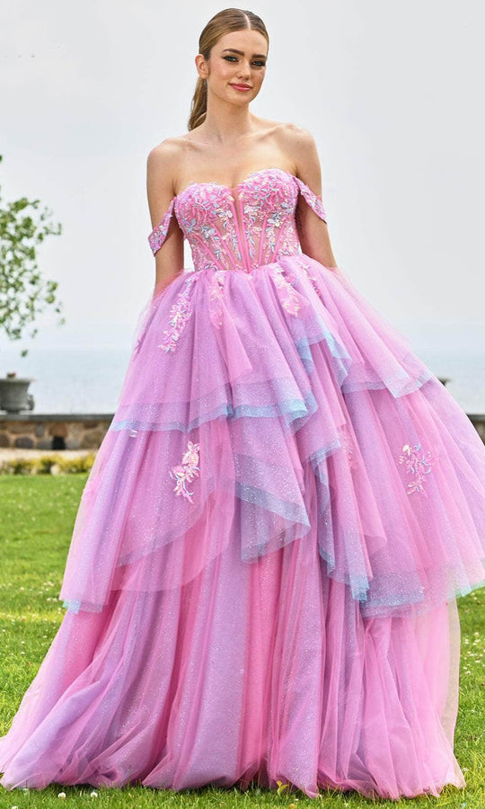 Colors Dress 3534 - Sweetheart Ruffle Layered Ballgown