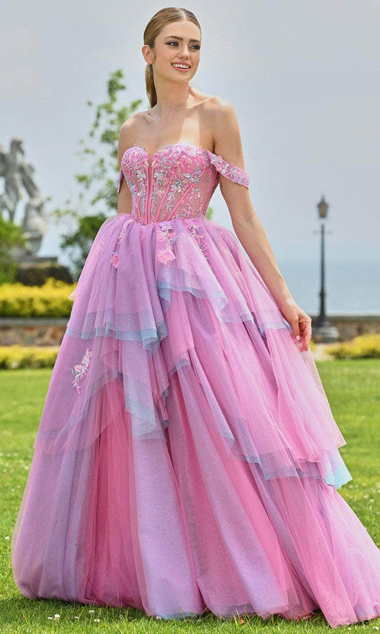 Colors Dress 3534 - Sweetheart Ruffle Layered Ballgown