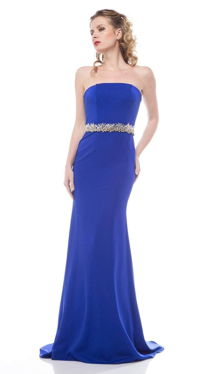 Colors Dress - Jewel Adorned Long Sheath Gown 1541 - 1 pc Royal in Size 6 and 1 pc Wine in Size 6 Available CCSALE 6 / Royal