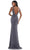 Colors Dress - Plunging Back Beaded Prom Dress K102 - 1 pc Gunmetal In Size 10 Available Prom Dresses 10 / Gunmetal