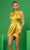 Cristallini Mystique CA03 - Crisscross Bodice Sheath Cocktail Dress Special Occasion Dress XS / Gold Yellow