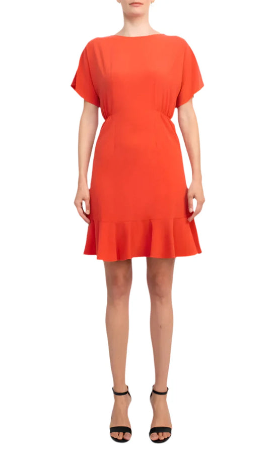 Donna Morgan D7704M - Ruffle Hem Short Sleeve Dress