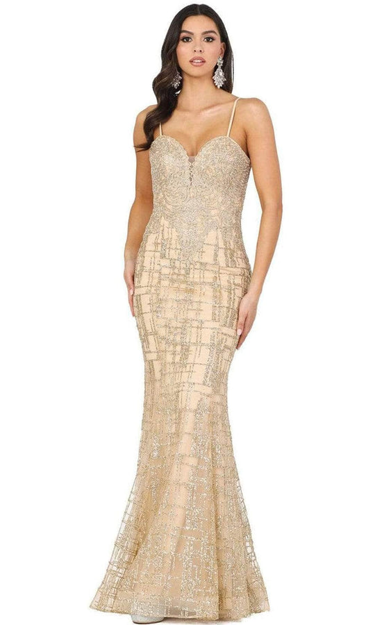 Dancing Queen - 2910 Appliqued Bodice Glitter Accented Mermaid Gown