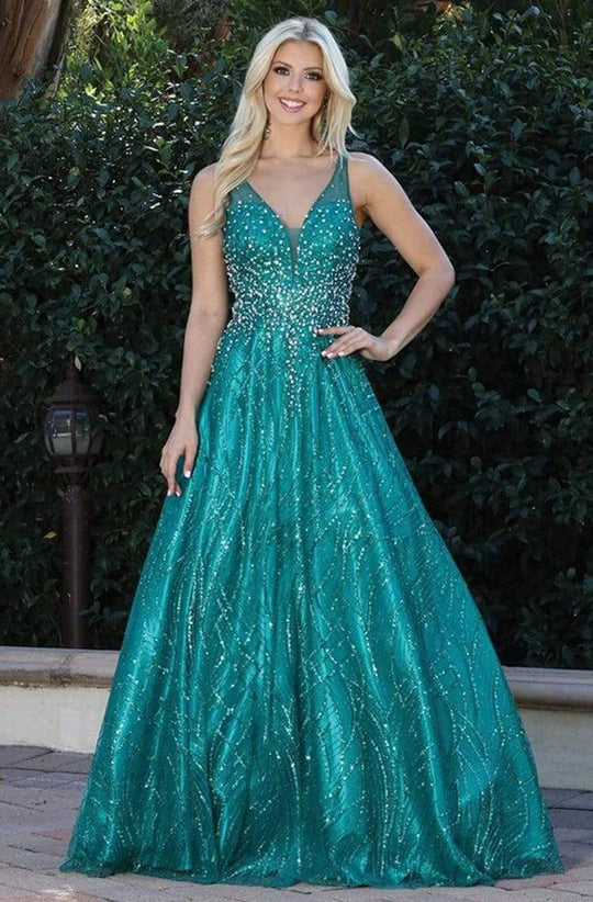 Dancing Queen - 4080 Jewel Strewn Glitter A-Line Dress