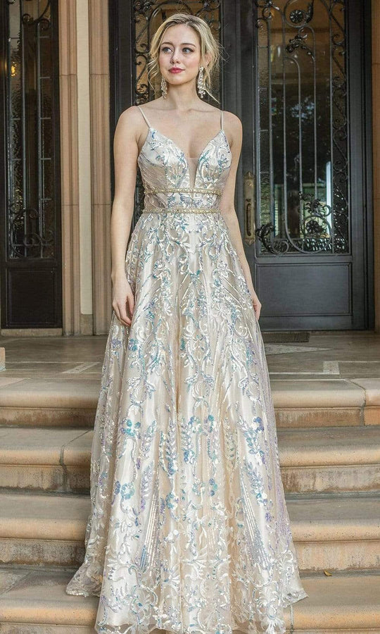 Dancing Queen - 4216 Embellished A-Line Evening Dress