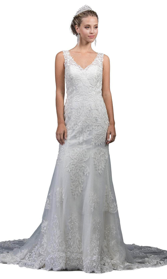 Dancing Queen 0045 - Sleeveless V-Neck Wedding Gown