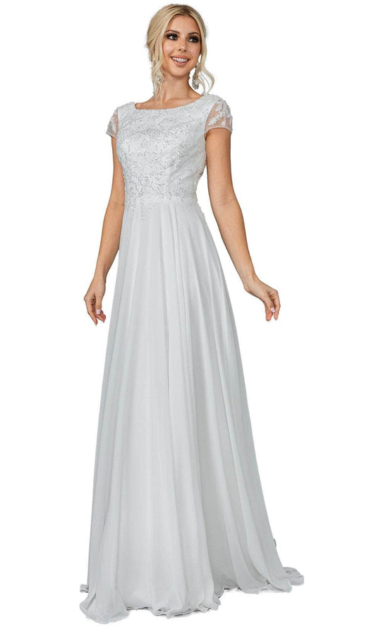 Dancing Queen 0190 - Sequin Embellished Bateau Neck Wedding Gown