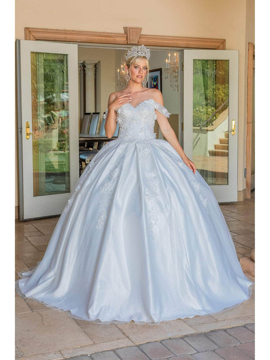 Dancing Queen 0239 - 3D Floral Embellished Off-Shoulder Ballgown