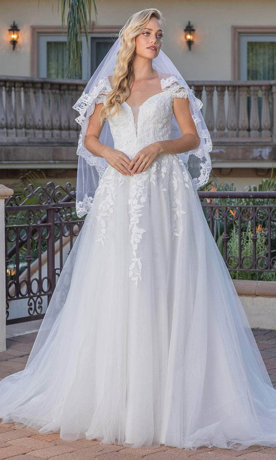 Dancing Queen 0268 - Off-Shoulder Floral Applique Ballgown