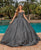 Dancing Queen - 1506 Embellished Deep Off-Shoulder Pleated Ballgown Quinceanera Dresses