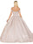 Dancing Queen - 1506 Embellished Deep Off-Shoulder Pleated Ballgown Quinceanera Dresses