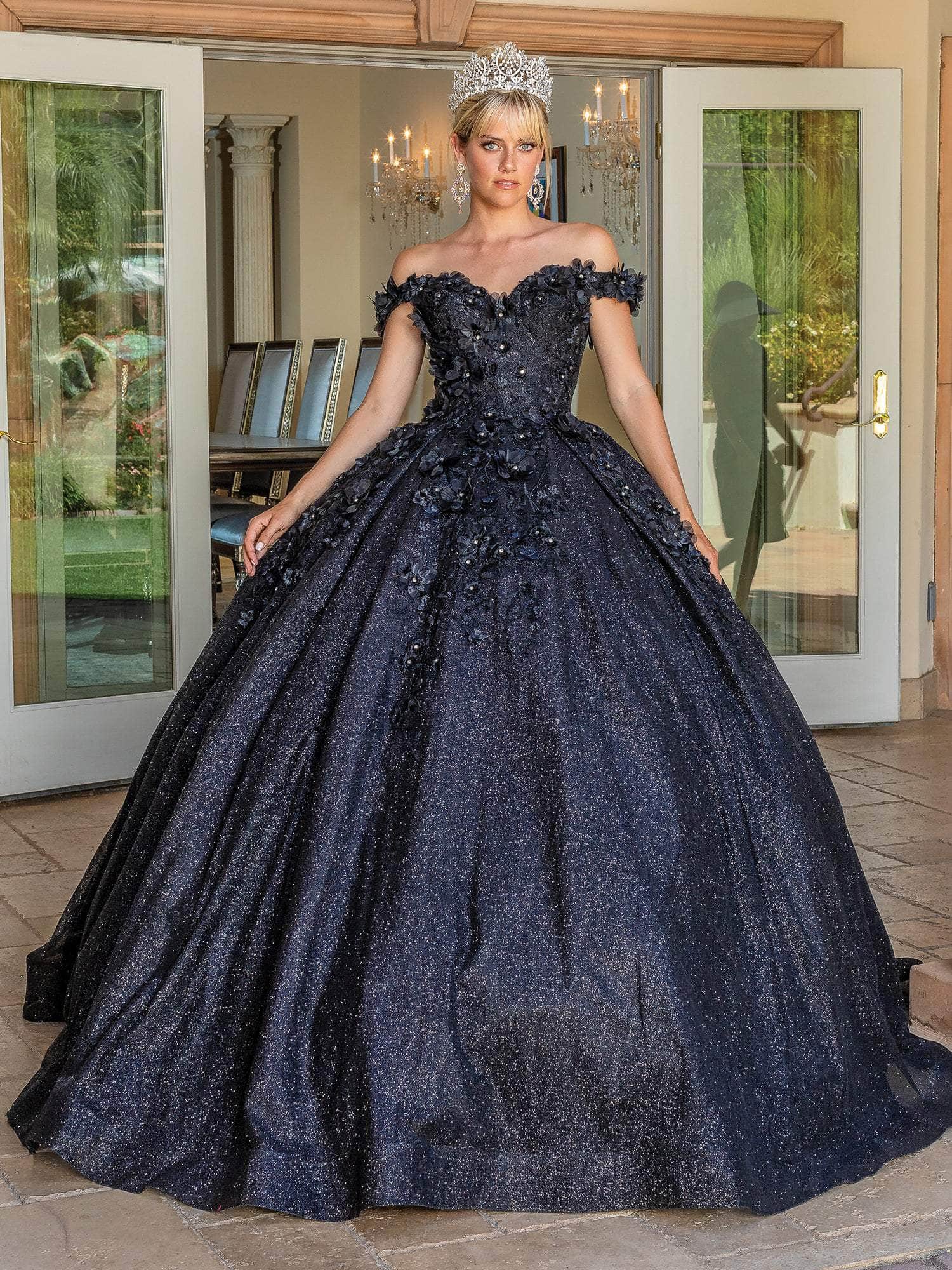 dancing queen navy blue dress Dancing Queen 5037 Long Quinceanera Dress Navy / 3XLarge