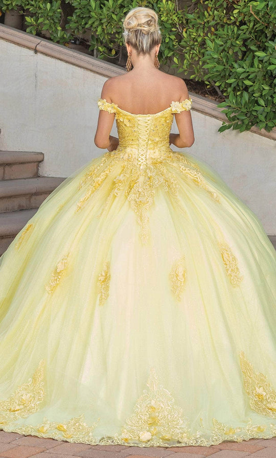 Dancing Queen 1739 - 3D Floral Applique Quinceanera Ballgown
