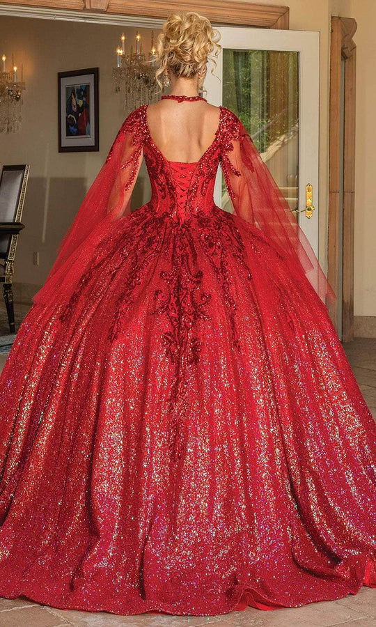 Dancing Queen 1776 - Bell Sleeve Glitter Ballgown