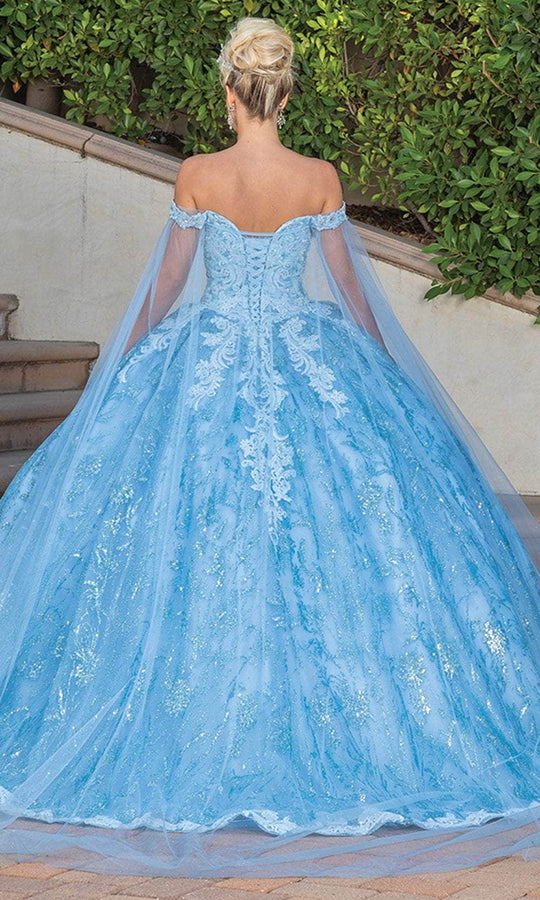 Dancing Queen 1782 - Glitter Sequined Overlay Ballgown