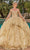 Dancing Queen 1782 - Off Shoulder Glitter Ballgown Ball Gowns XS / Gold