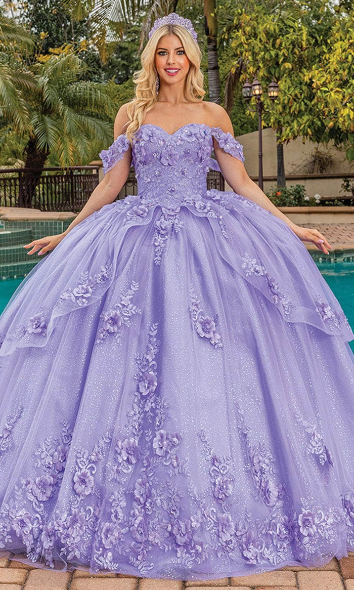 Dancing Queen 1788 - Floral Ornate Ballgown Special Occasion Dress XS / Lilac