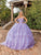 Dancing Queen 1808 - Floral Appliqued V-Neck Ballgown Special Occasion Dress