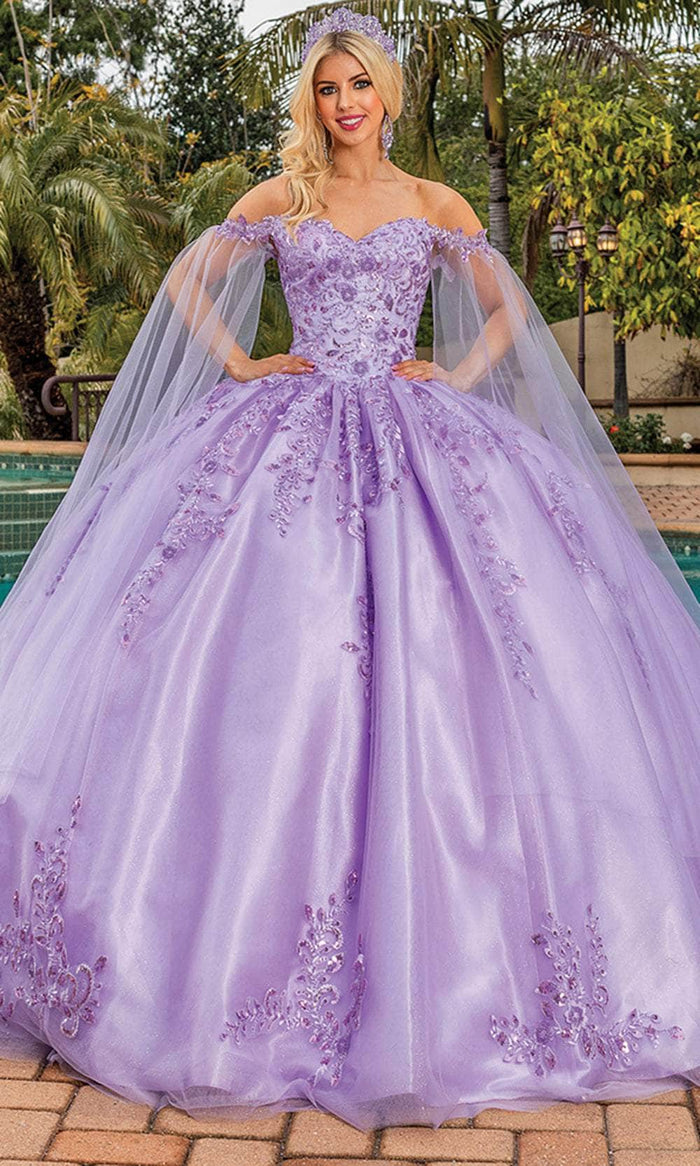 Dancing Queen 1812 - Beaded Off Shoulder Ballgown Ball Gowns XS / Lilac
