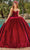 Dancing Queen 1817 - Bead Trimmed Ballgown Ball Gowns XS / Burgundy