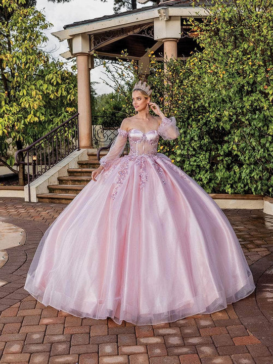 Dancing Queen 1824 - Illusion Bishop Sleeve Ballgown