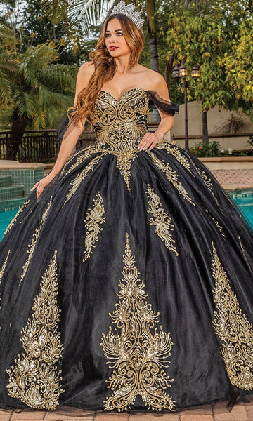 black and gold sweetheart dress Thornhill Drawer Set main image 0
