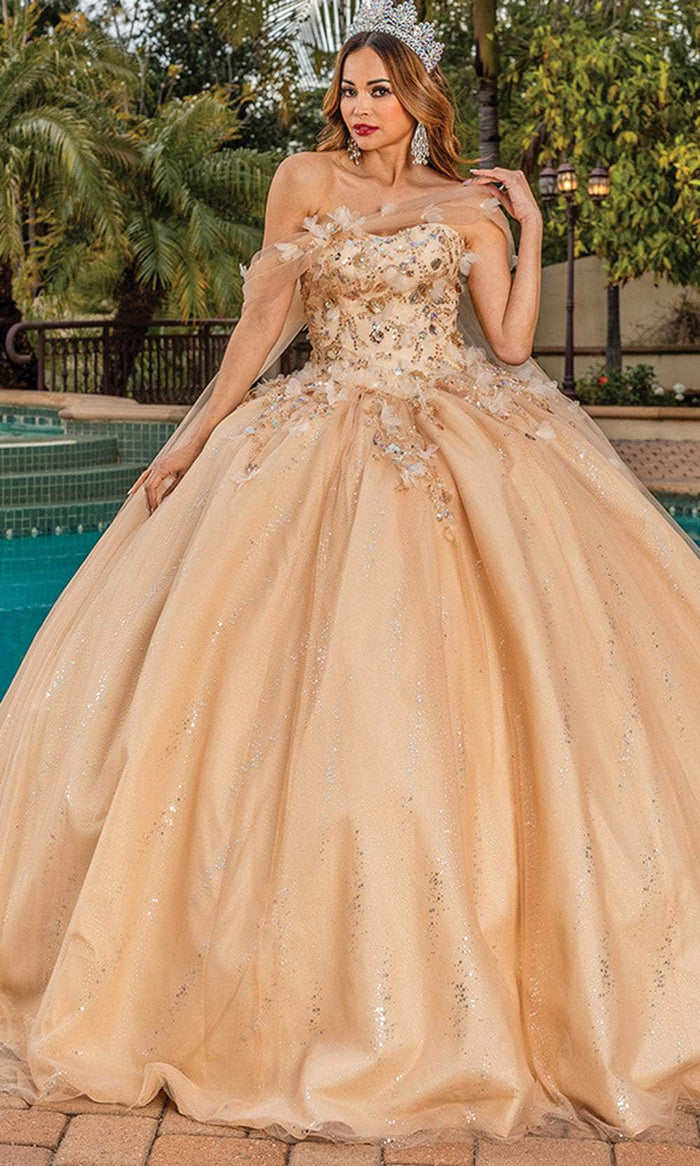 Dancing Queen 1844 - Sweetheart Lace-Up Ballgown Special Occasion Dress XS / Dark Nude