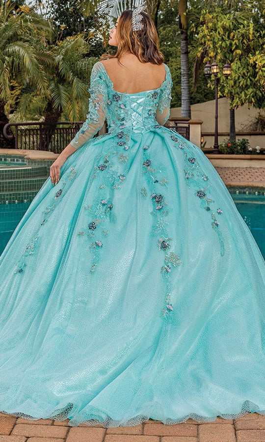 Dancing Queen 1847 - Illusion Bateau Beaded Ballgown