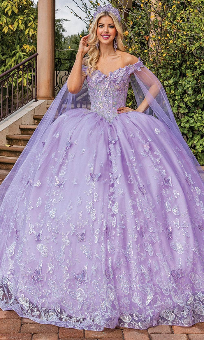 Dancing Queen 1852 - Butterfly Embellished Ballgown Special Occasion Dress XS / Lilac