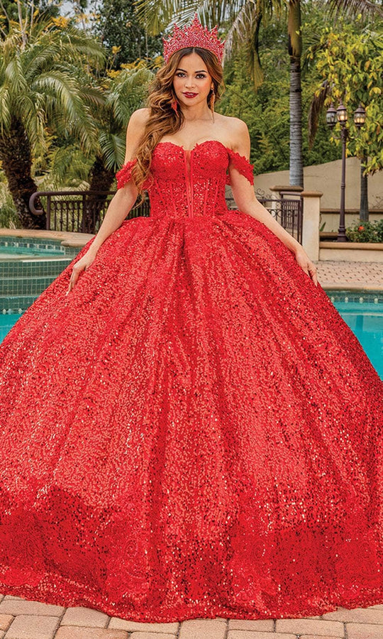 Dancing Queen 1854 - Sequin Off Shoulder Ballgown