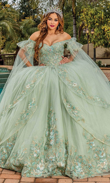 Dancing Queen 1857 - Sheer Cape Embroidered Gown S / Sage - Shop Dancing Queen dresses on Couture Candy at CoutureCandy.com Dancing Queen 1857 - Sheer Cape Embroidered Gown S / Sage - Shop Dancing Queen dresses on Couture Candy at CoutureCandy.com