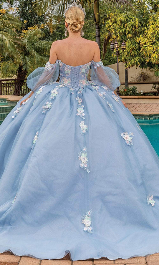 Dancing Queen 1871 - Puff Sleeves Floral Ballgown