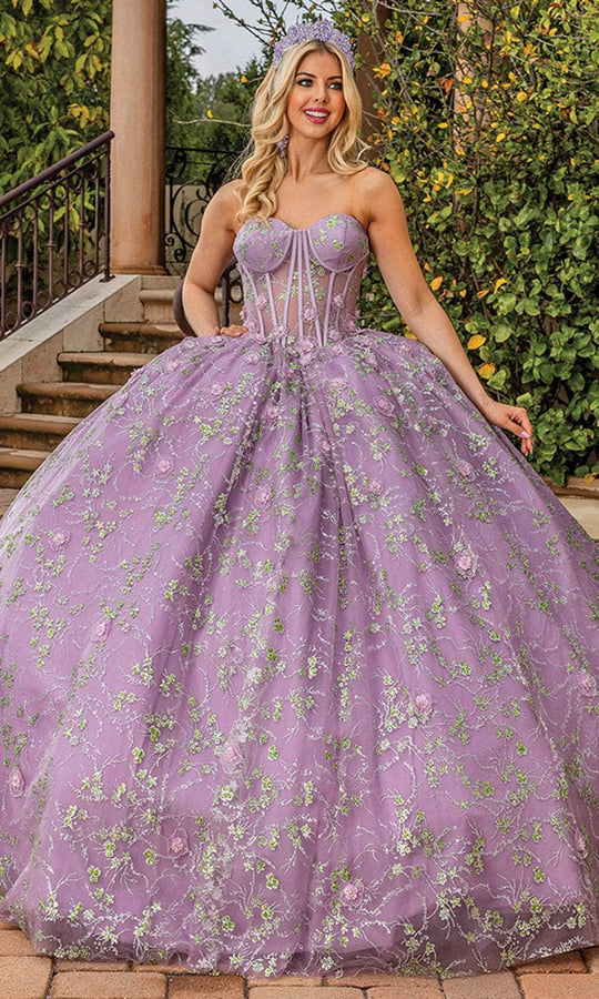 Dancing Queen 1872 - Sheer Floral Embroidered Gown