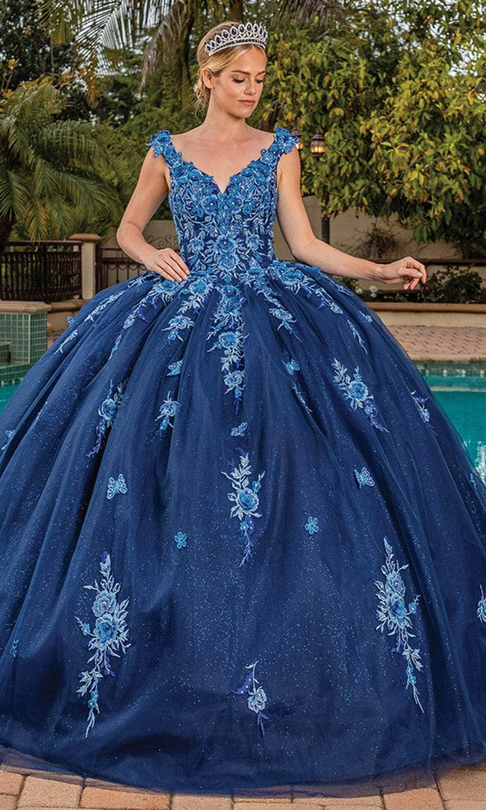 Dancing Queen 1886 - Embellished Floral Ballgown Ball Gowns XS / Navy