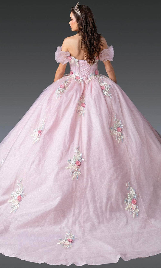 Dancing Queen 1900 - Short Puff Sleeve Embroidered Ballgown