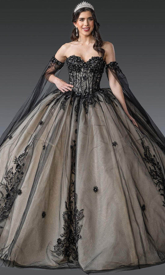 Dancing Queen 1912 - Embroidered Ballgown with Cape Sleeves