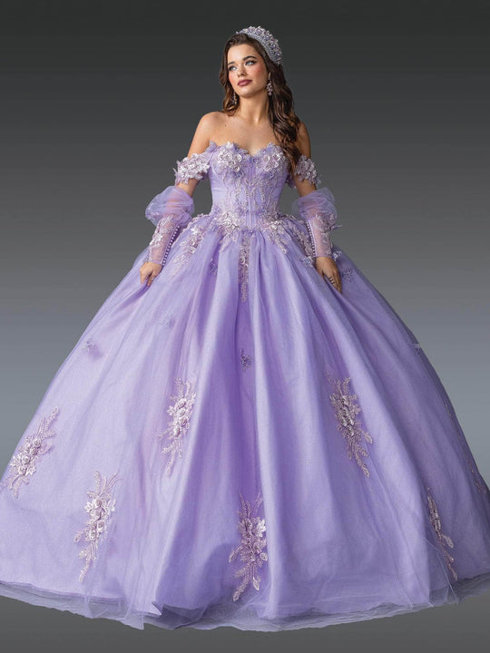 Dancing Queen 1914 - Detachable Puff Sleeve Floral Ballgown