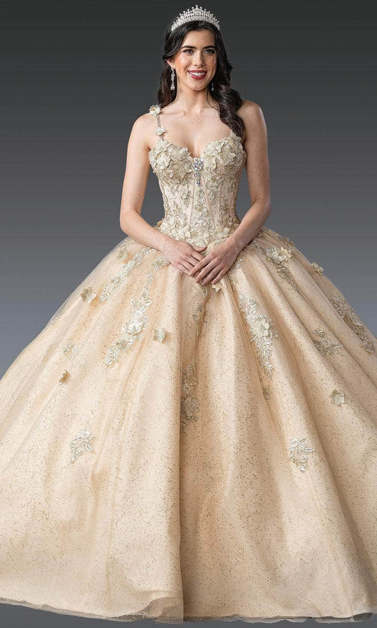 Dancing Queen 1915 - Sleeveless Corset Bodice Floral Ballgown