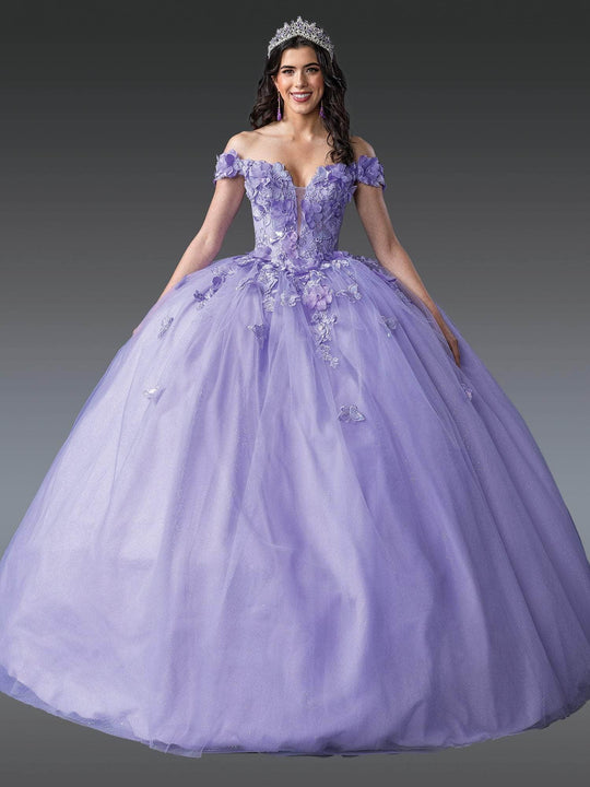 Dancing Queen 1917 - 3D Floral Off-Shoulder Ballgown