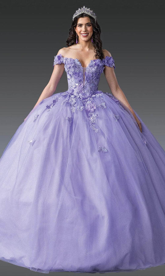 Dancing Queen 1917 - 3D Floral Off-Shoulder Ballgown