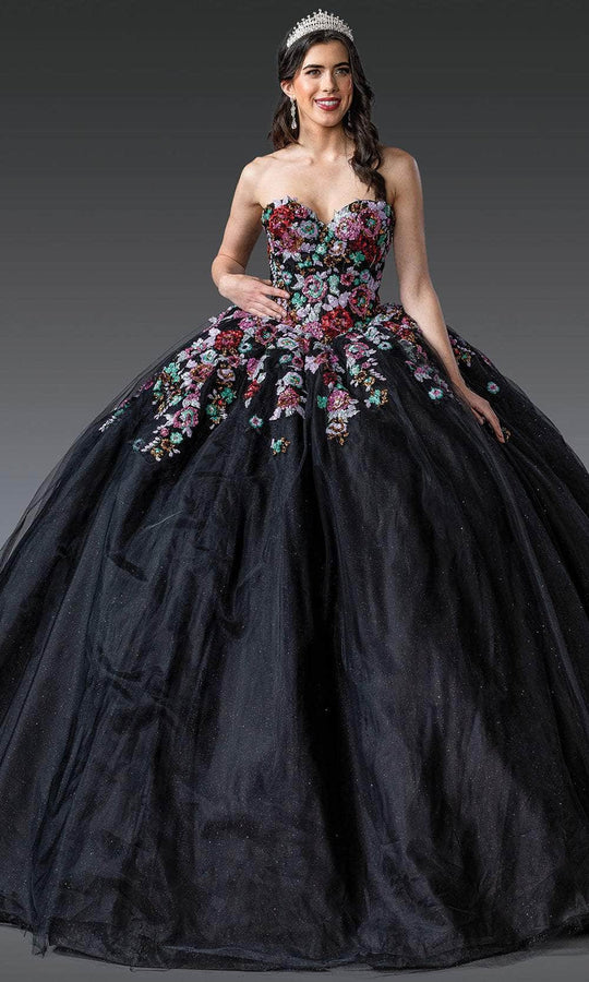 Dancing Queen 1927 - Floral Strapless Quinceanera Gown