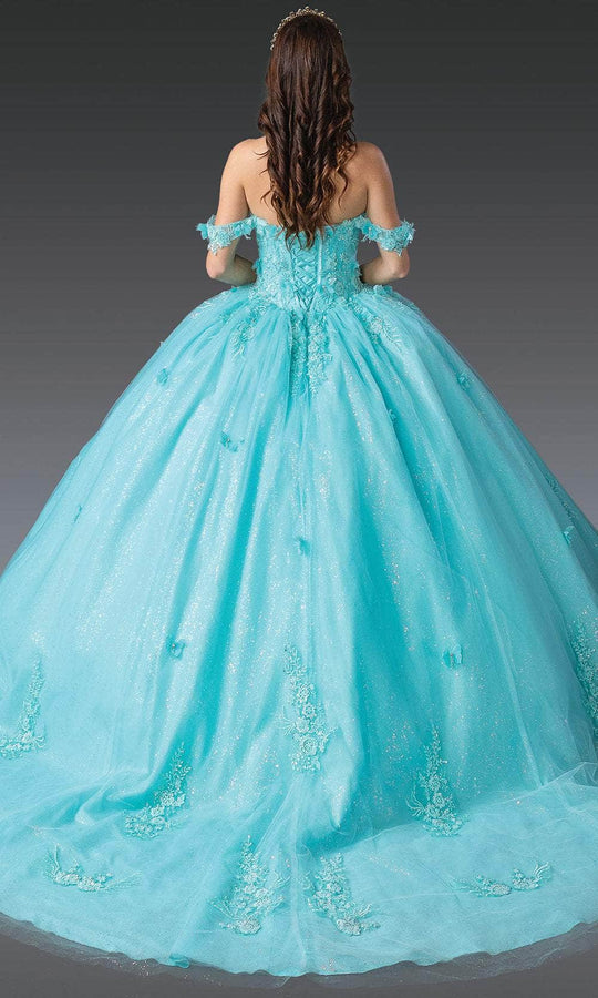 Dancing Queen 1930 - Off-Shoulder Butterfly Applique Ballgown