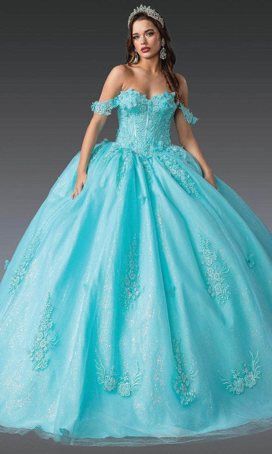 Dancing Queen 1930 - Off-Shoulder Butterfly Applique Ballgown