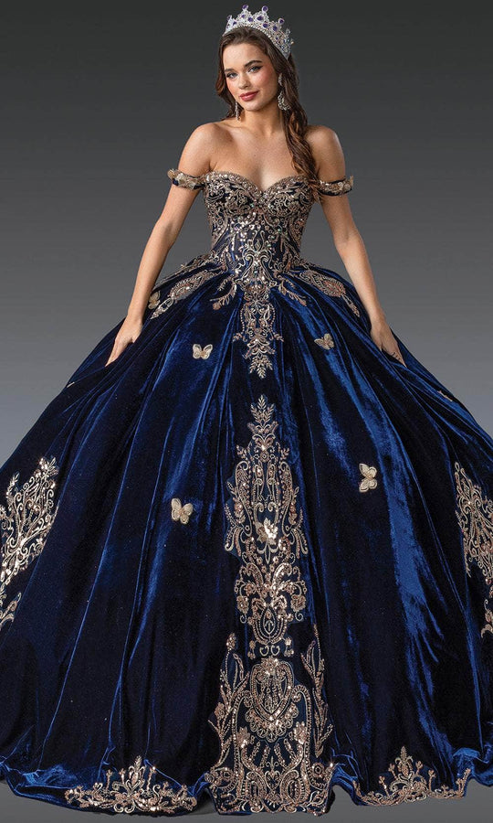 Dancing Queen 1931 - Velvet Butterfly Appliqued Ballgown