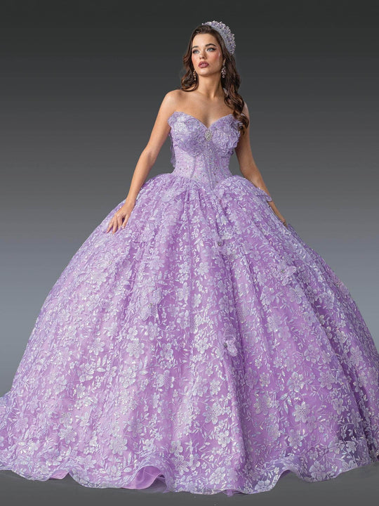 Dancing Queen 1940 - Strapless Glitter Floral Ballgown