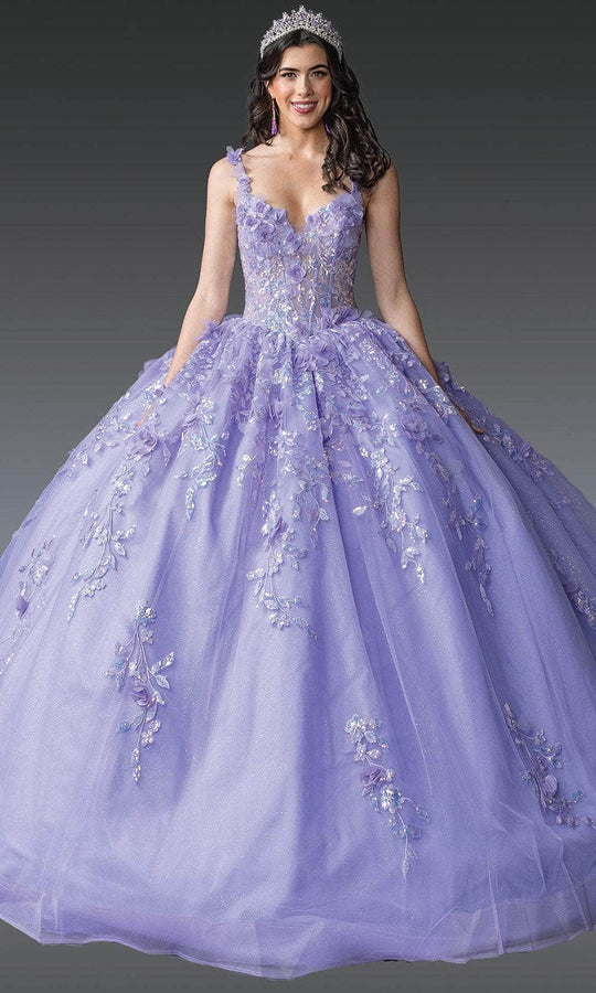 Dancing Queen 1948 - Floral Strap Embroidered Quinceanera Ballgown
