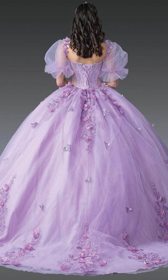 Dancing Queen 1949 - Appliqued Sheer Puff Sleeve Ballgown